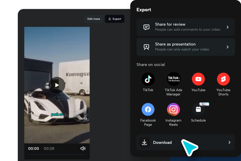 I-export ang mga video clip 